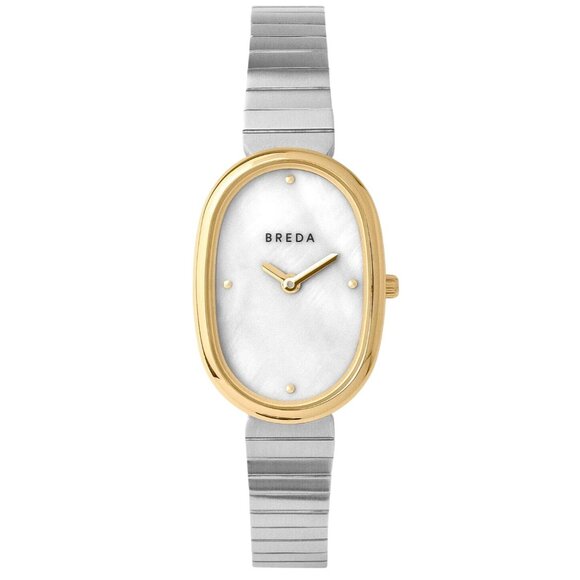 Breda Jane Watch in Silver Gold With Box Womens Mother of Pearl - Picture 1 of 13